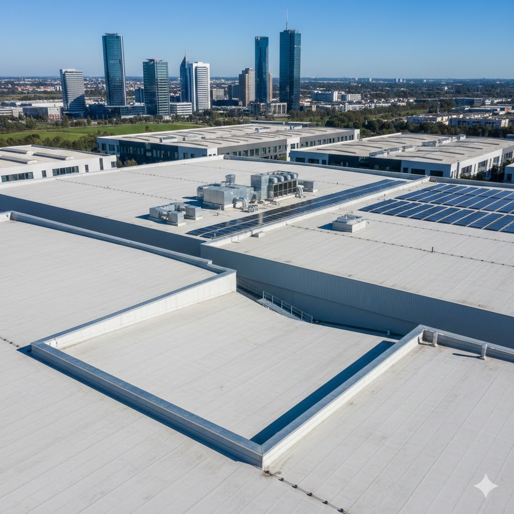 Clean commercial gutters and roof