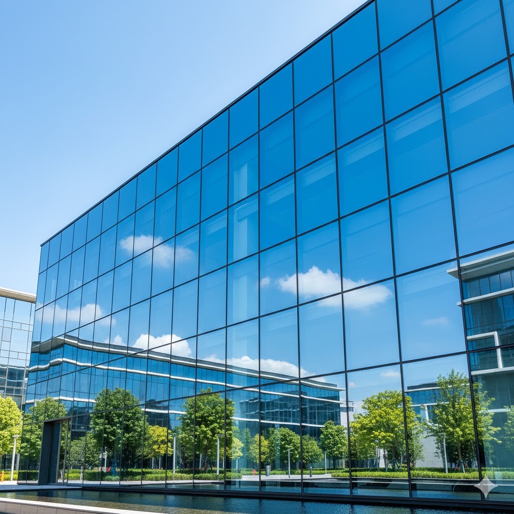 Clean office building windows